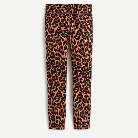 J.CREW 7/8 High-rise Leggings NWT Size Small Brown Black Leopsrd Print - Picture 4 of 12